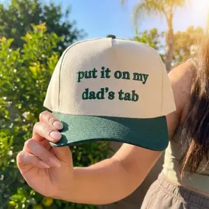 Put It On My Dad's Tab Embroidered Hat, Funny Sarcastic Gift, Party Squad Cap