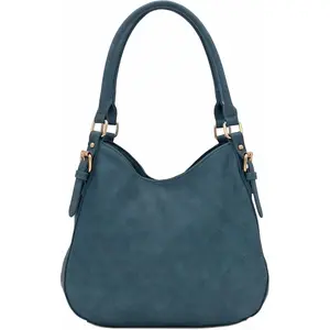 Women's Bags,Lightweight 3 Compartment Faux Leather Medium Hobo Bag