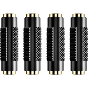 3.5 mm Female to Female Adapter, 3.5mm Stereo Jack to 3.5mm Stereo Jack Adapter Connectors Stereo Coupler Female to Female  Plated -4pack