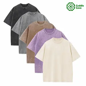 3/5-pack of unisex pure cotton T-shirts, loose-fitting short-sleeved casual solid color streetwear tops, unisex retro streetwear T-shirts, loose-fitting acid-washed style. 0510#