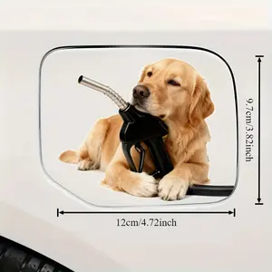 Cute Golden Retriever Puppy Car Fuel Tank Decal Motorcycle Helmet Sticker Waterproof Pet Dog Decor