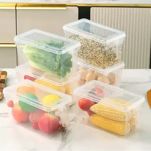 5-Pack Refrigerator Storage Containers, Food Grade with Handles, Lid, Classification Box, Clear Plastic Containers for Home Kitchen Organization