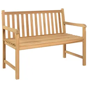 vidaXL Outdoor Patio Bench, Garden Bench with Armrests, Front Porch Chair Bench for Patio Porch Poolside Balcony, Farmhouse Style, Solid Wood Teak 316622