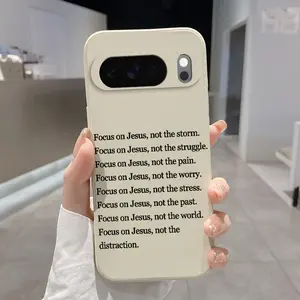Jesus - Focus Essence Pattern Rounded Edge Phone Case for Google Pixel 10 9 XL 8 7 Pro A Shockproof Drop Protection Rugged Durable Liquid Silicone Cover Cellphone Protective