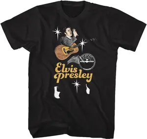Elvis Sun Records T Shirt Adult Short Sleeve T Shirt Vintage Style Graphic Tee