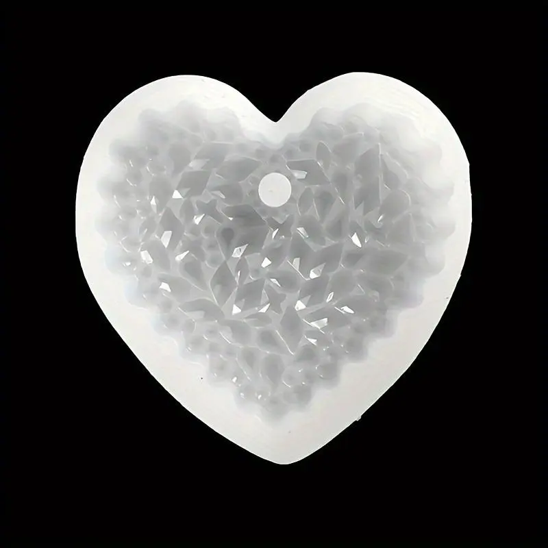 Heart Shaped Silicone Mold, Crystal Epoxy Resin Mold, Pendant Casting Mold for DIY Jewelry and Decorative Hanging Signs, Beading Accessories, Crystal DIY Charms