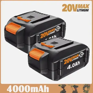 High efficiency 2X New 4.0Ah 20V For Worx WA3520 WA3578 Power Share Battery WA3525 WA3575 Li-I