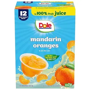 Dole Fruit Bowls – Mandarin Oranges in 100% Juice (12 Cups, 4oz Each)