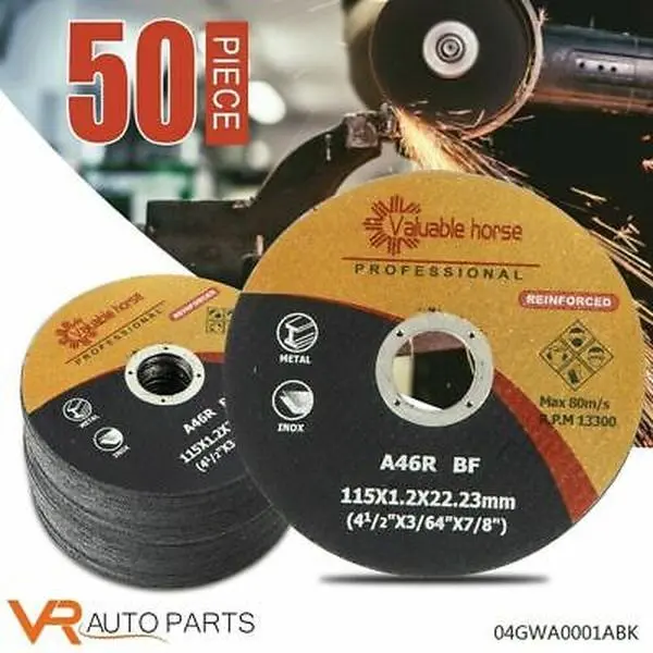 G-PLUS 50-Pack 4.5" Abrasive Cut-Off Discs - Abrasive Wheels, Blade Cut-Off Wheels, Blade Grinding Discs for Stainless Steel, Metalworking (Compatible with Angle Grinders, Grinding Tools)