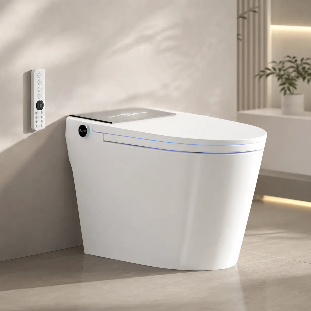 Smart Bidet Toilet, Tankless One-Piece Elongated Toilet with Heated Seat, Warm Water Wash, Air Dryer, Auto Flush, Foot Sensor and Remote Control