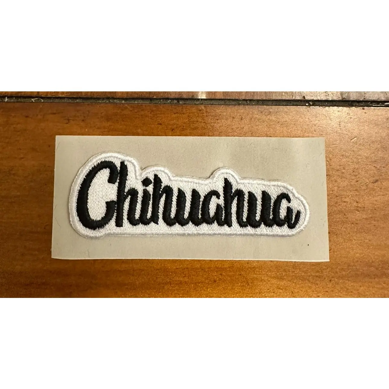 Black Chihuahua Embroidered Hat Patch