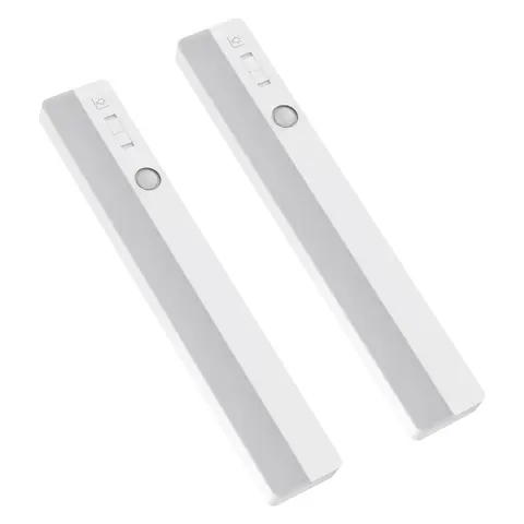 2 Pack LED Closet Light  AAA Battery,Under Cabinet Lighting Battery Powered Input Wireless Motion Sensing Light, Auto On Off, Motion Sensor & Light Sensor, Light Beam Adjustable