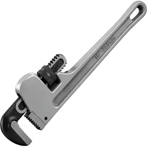10-Inch Aluminum Pipe Wrench, Heavy Duty Adjustable Plumbing Wrench for Pipe Fittings, Lightweight 250mm Gray Pipe Tool, Strong Grip & Durable Design for Home and Professional Use