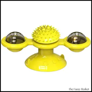 Interactive LED Suction‑Cup Windmill Cat Toy with Catnip — Indoor Exercise & Entertainment Set | Birthday, Christmas, Halloween Gift dog whistle for dog
