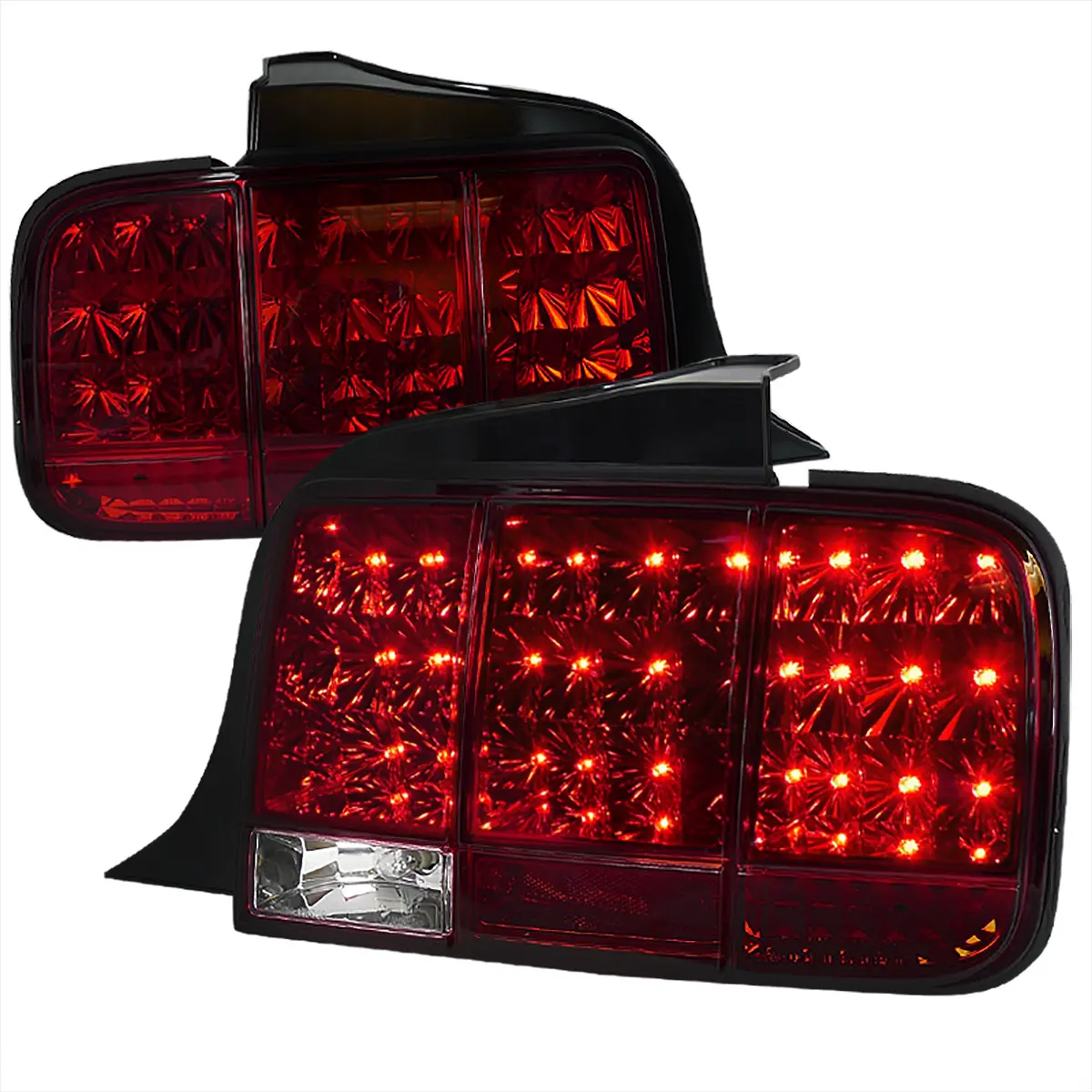 2005-2009 Mustang Sequential LED Rear Light Assemblies (Chrome Housing/Red Lens)