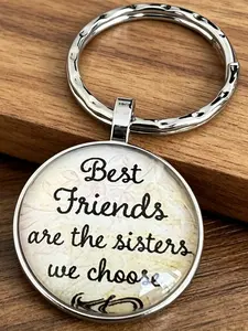 Best Friends Are the Sisters We Choose Keychain, Glass Dome Key Ring Gift for Best Friend, Bff, Soul Sister, Birthday/christmas Present