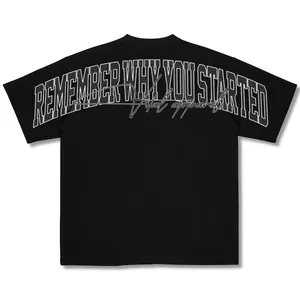 Oversized Pump Cover T-Shirt -Remember Why You Started Black/Charcoal/White