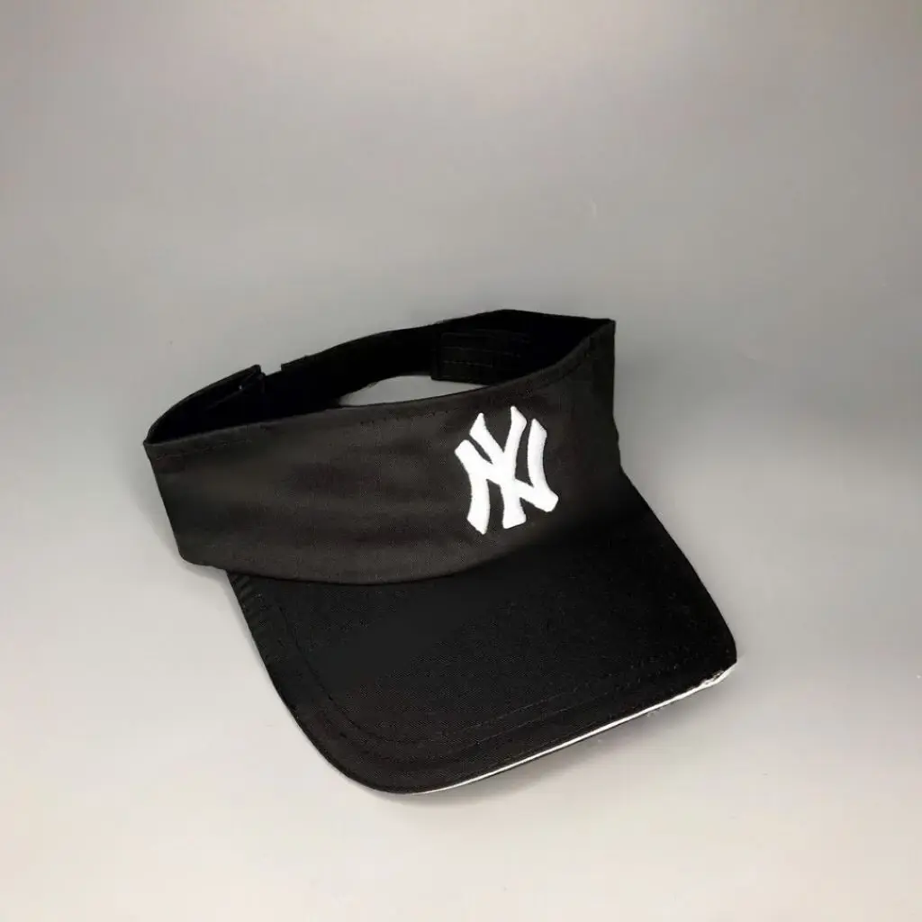 Unisex Embroidered Open-Top Sports Visor – Adjustable Cotton Tennis Golf Running Hat with Curved Brim for Men and Women, Multiple Colors