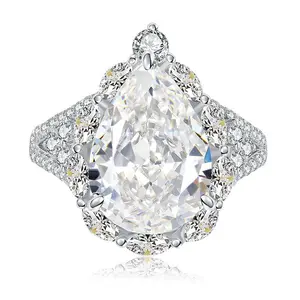 Fashion Solitaire Ring with a 5 Carat Lab-Created Gemstone for Unisex Adults, Multi-Size Design, Model ZA216