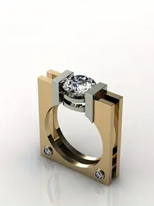 Retro Punk Ring with Square Hollow Out Geometric Design, Exaggerated Ring for Men & Women, Fashion Jewelry for Party, Daily Decor, Trendy All-match & Exquisite Jewelry for Birthday Gift