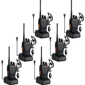BaoFeng  888S Walkie Talkie Rechargeable UHF Handheld Two-way Wireless Communication with Flashlight, Lithium Battery Charger and Headset, Suitable for Adults and Children (Set of 6)