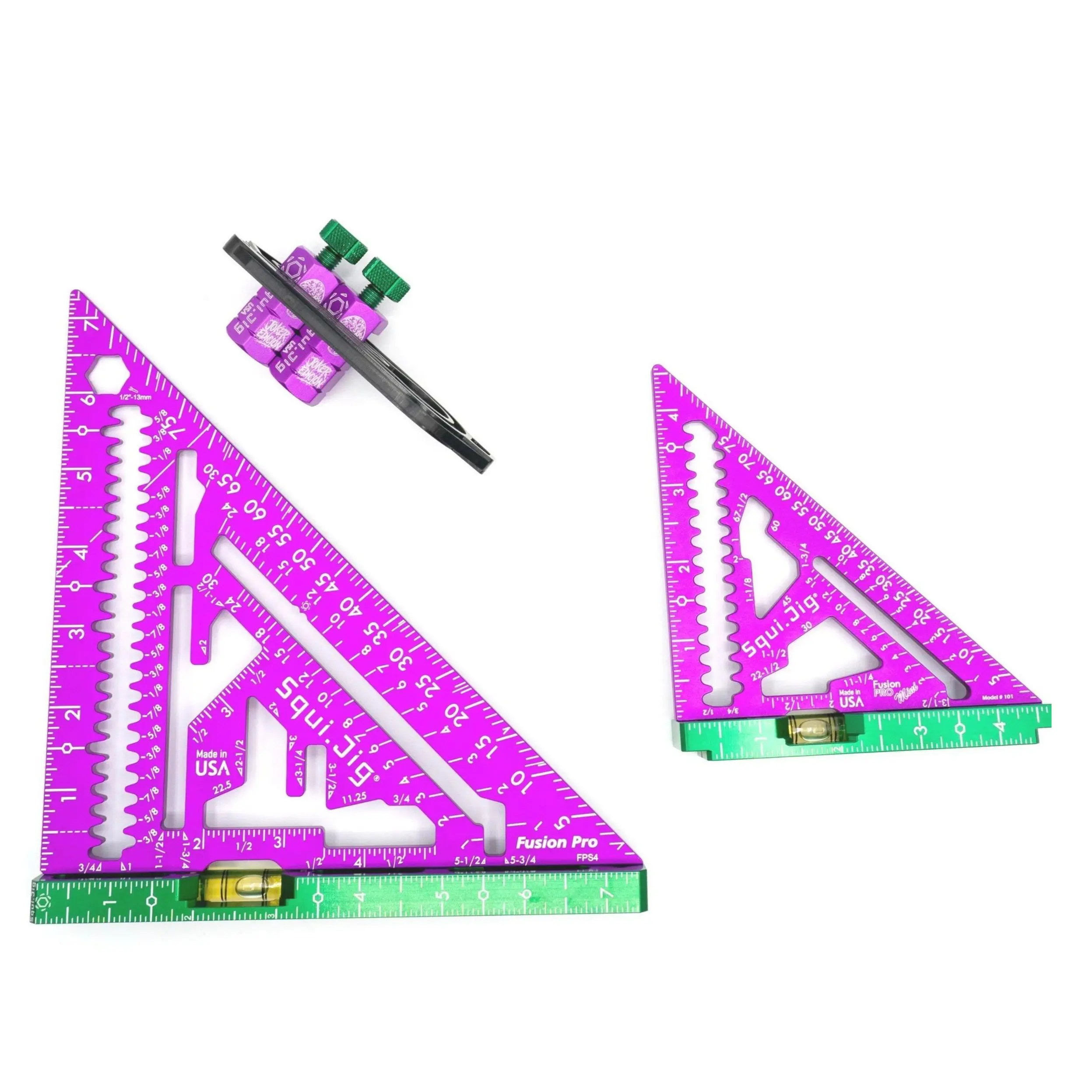 7.5" Pro Square + 4.5" Mini Square w/Level + 1.5" Jigs + Holder - Joker Edición Elite Set