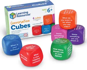 Learning Resources Conversation Cubes -Ages 6+, Foam Cubes for Social Emotional Learning, School Counselor Supplies, Speech Therapy Toys, Ice Breaker Cubes,Teacher Must Haves, 6 Pieces