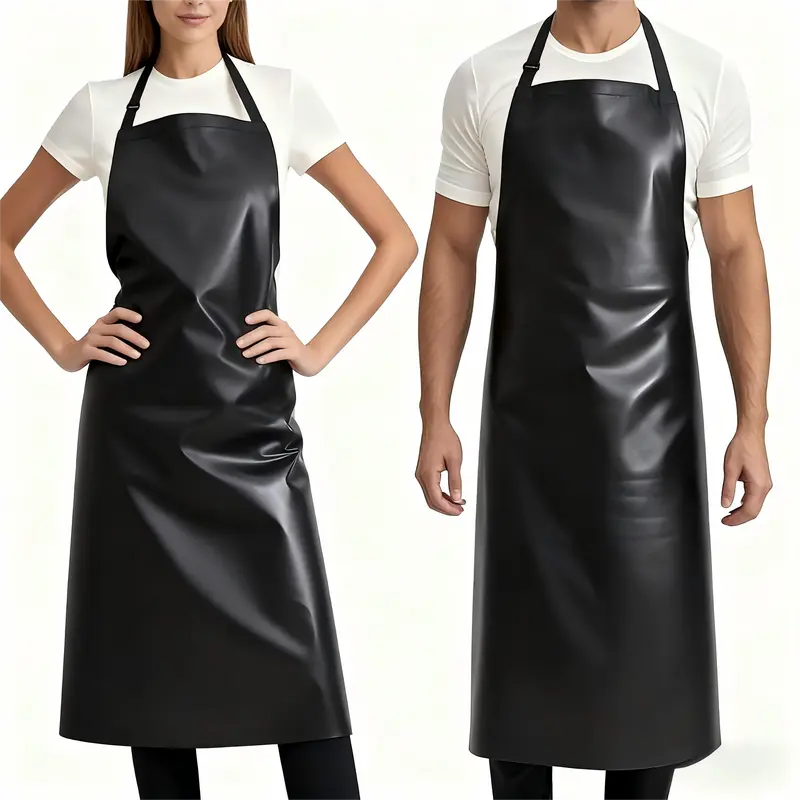 Waterproof Apron Rubber Vinyl Heavy Duty Aprons for Adults - Chemical Resistant Adjustable Bib 40" Extra Long Industrial Work Apron for Grilling Dishwashing Lab Kitchen Butcher
