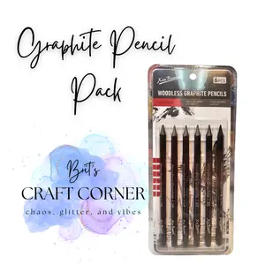 But's Craft Corner Graphite Pencil Pack Woodless Graphite Pencils 6 Pack for Chaos Glitter and Vibes