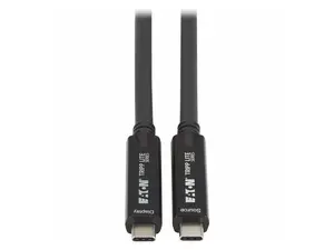 Eaton Tripp Lite Series USB-C to USB-C Full-Function Fiber Active Optical Cable AOC USB 3.2 Gen 2 10 Gbps 8K HDR 4:4:4 60W PD Charging M/M Black 7.5 m 24.6 ft. U420F7P5M