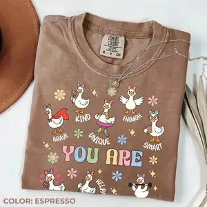 Comfort Colors Silly Goose You Are Kind TShirt, Teacher Affirmation Tee, Back to School T-Shirt, SEL Teacher TShirt, Cute Goose T-Shirt Gift For Women, Teach Shirt