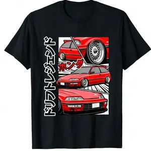 [100% Cotton] Japanese Old-School JDM Tuning Car T-Shirt Mens Vintage Black T-SHIRT - Vintage Shirt, Unisex Shirt, Soft Fabric, Breathable, Comfortable, Short-Sleeved Retro Streetwear Casual Round Neck Menswear Tshirt T Golf Gift T-Shirt For Men And Women