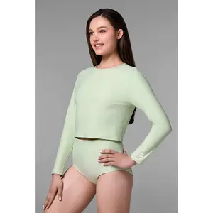Women's Ocean Drive Cropped Rash Guard | Seedling
