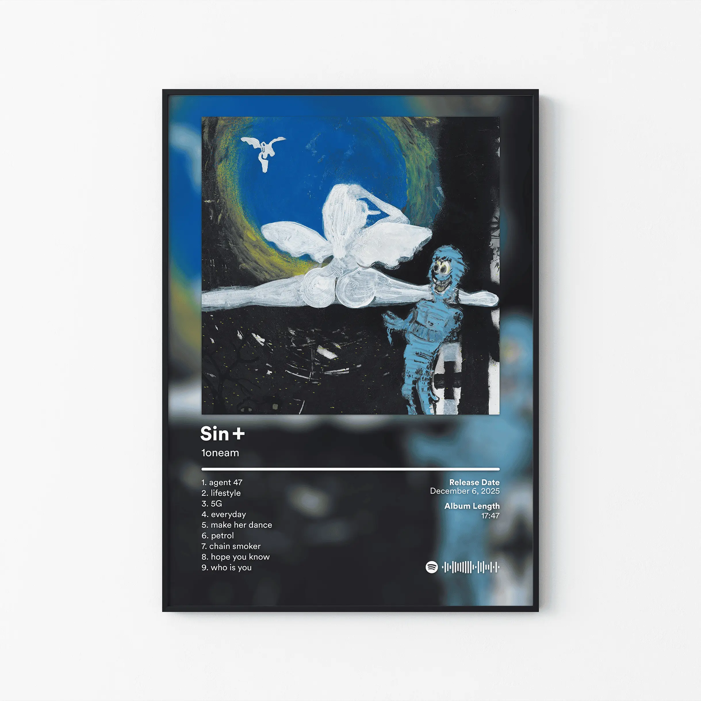 [ UNFRAMED RAP POSTER ] 1oneam Album Poster, Underground Plugg Rap Tracklist Art, New Wave Hip Hop Print, Dark Aesthetic Decor, Unframed Print Only