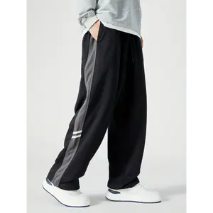 Quality [Autumn Plus Size Trousers] Trendy Autumn Plus Size Casual Pants - Geometric Pattern Polyester Elastane Blend Straight-Leg Trousers, Machine Washable