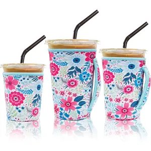 S/M/L 3 Size Iced Cup Sleeves with Handle| Reusable Drink Holder
