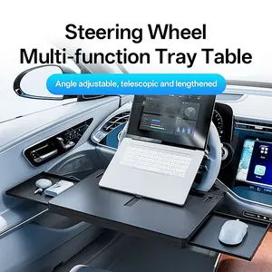 Car Steering Wheel Desk Tray Laptop Table for Car with Expandable Side Trays Anti-Slip & Adjustable Mobile Office Desk for Office,Dining,Learning,Anti-Slip Surface Holds up to 22lbs Fits Laptop Car Essentials