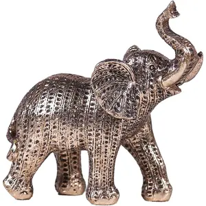 Elephant Statue For Home Decor.Gold Elephant Decor For Living Room,Office,Shelf,Table Centerpiece Decorations.Elephant Gifts for Women,Mom.Good Luck Elephant Figurines.Home Decor Living Room.(Golden)
