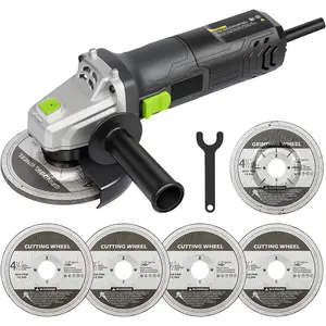 Electric Angle ,Equipped with 4.0 Amps  with 750W Max Output Power,4-1/2 inch Corded Angle  12000RPM with  & Grinding Wheels,Flap Disc and Auxiliary Handle