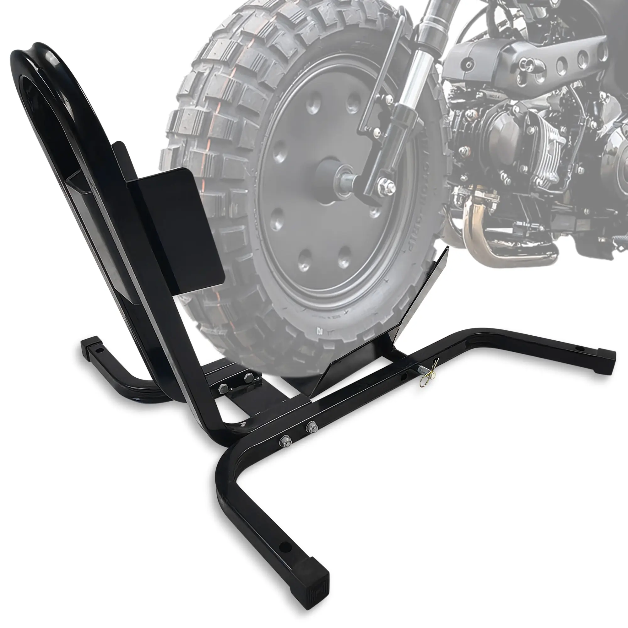 Heavy-Duty Motorcycle Wheel Chock – Adjustable 16-21" Tire Holder, 1500 lbs Capacity Front Stand – Secure Transport & Storage for Garage, Workshop, Trailers – Sturdy & Easy to Use – Keep Your Bike Stable!