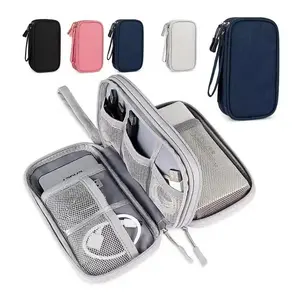 Portable Waterproof Double-Layer Travel Organizer Bag, Travel Must Haves Cable Storage Pouch for Sports & Outdoor Gym Use
