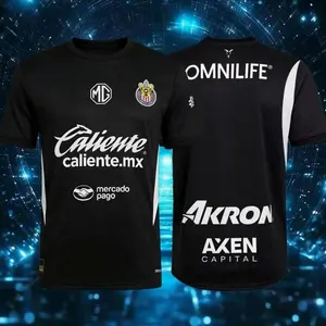 24 25 Chivas de Guadalajara Mexico LIGAMX Goalkeeper Away Black Short Sleeve Soccer Jersey Fans Version