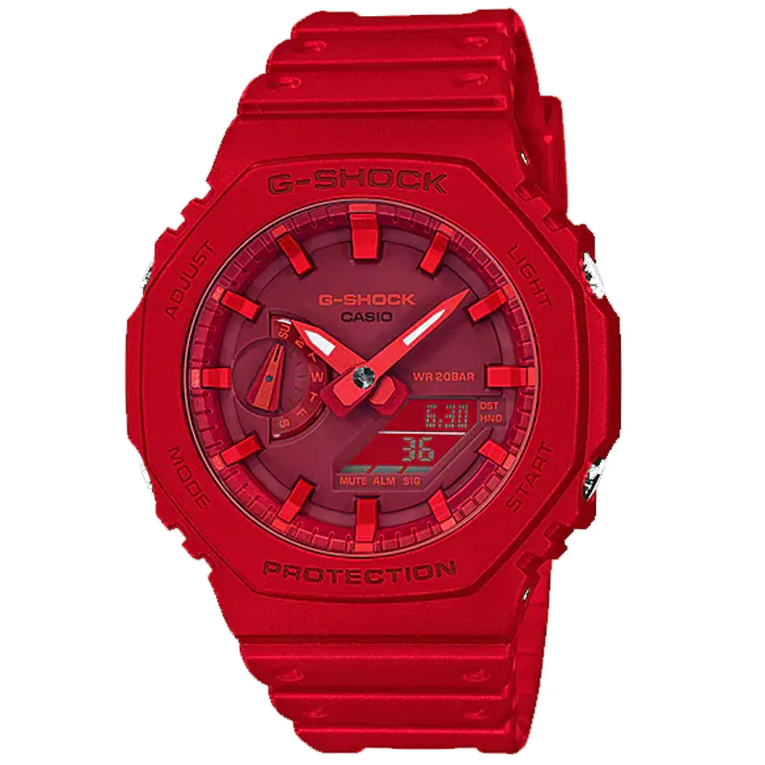 Casio Men's G-Shock Red Dial Watch - GA2100-4A Casio Men's G-Shock Red Dial Watch - GA2100-4A