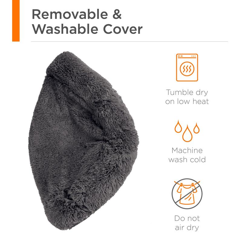 Best Choice Products 36in Dog Bed Self-Warming Plush Shag Fur Donut Calming Pet Bed Cuddler