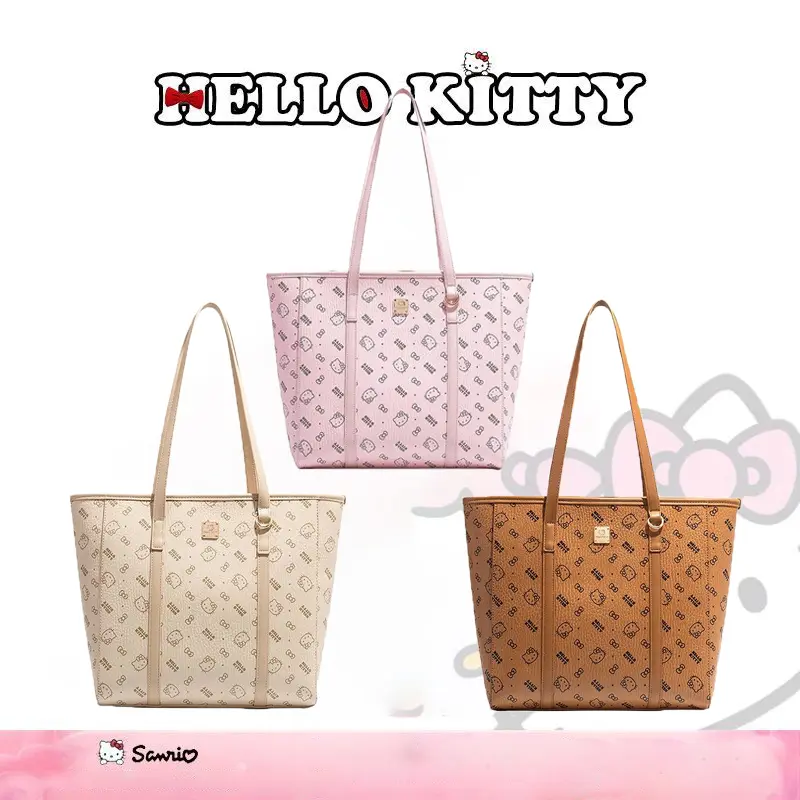 HelloKitty Fashion Printed Tote Bag Large Capacity Handheld Shoulder Bag Vegetable Basket Girls' Bag