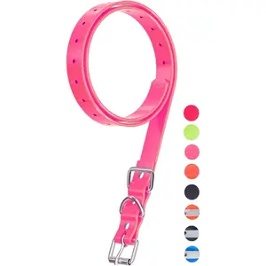 Adjustable Durable Waterproof Odorless 3/4 Inch TPU Dog Collar Strap Replacement for Most Electronic Training Shock Collar Receivers Barking Fence Pet Collar