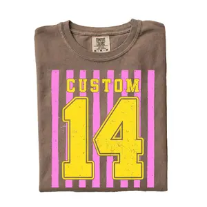 Comfort Colors Big Number Custom Varsity Football Team Letter Shirt, Sports Player Lover Gifts for Football Mom,name Number Baseball Shirt