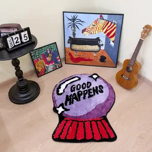 Crystal Ball Rug, High Density Tufted Carpet, Anti-Slip Tpr Bottom, Soft Skin-Friendly, Easy to Clean, Boho Graphic Rug, Living Room Bedroom Decor