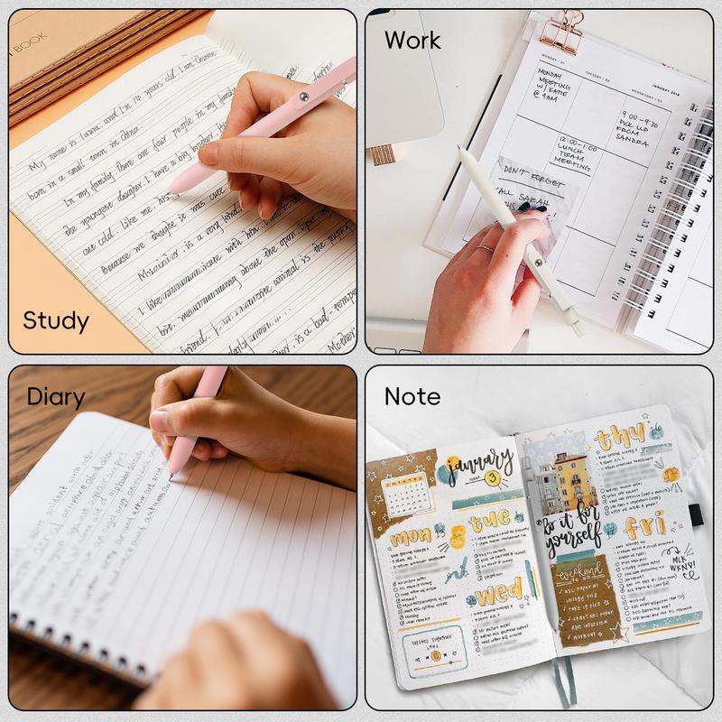 10 Pcs Black Gel Pens – Smooth 0.5mm Fine Tip, Quick-Dry Ink, Aesthetic Gradient Design | Must-Have Study Tools for Back to School