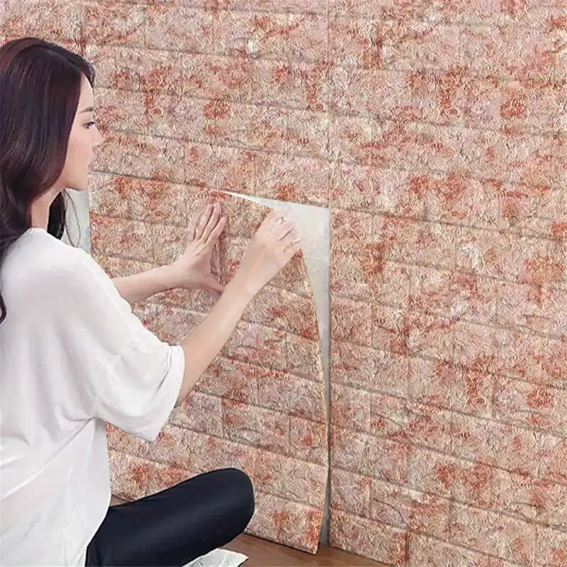 3D Brick Wall Panel, Self-adhesive Foam Wallpaper, Natural Texture Wall Sticker, Wall Decor for Home Living Room Bedroom Bathroom